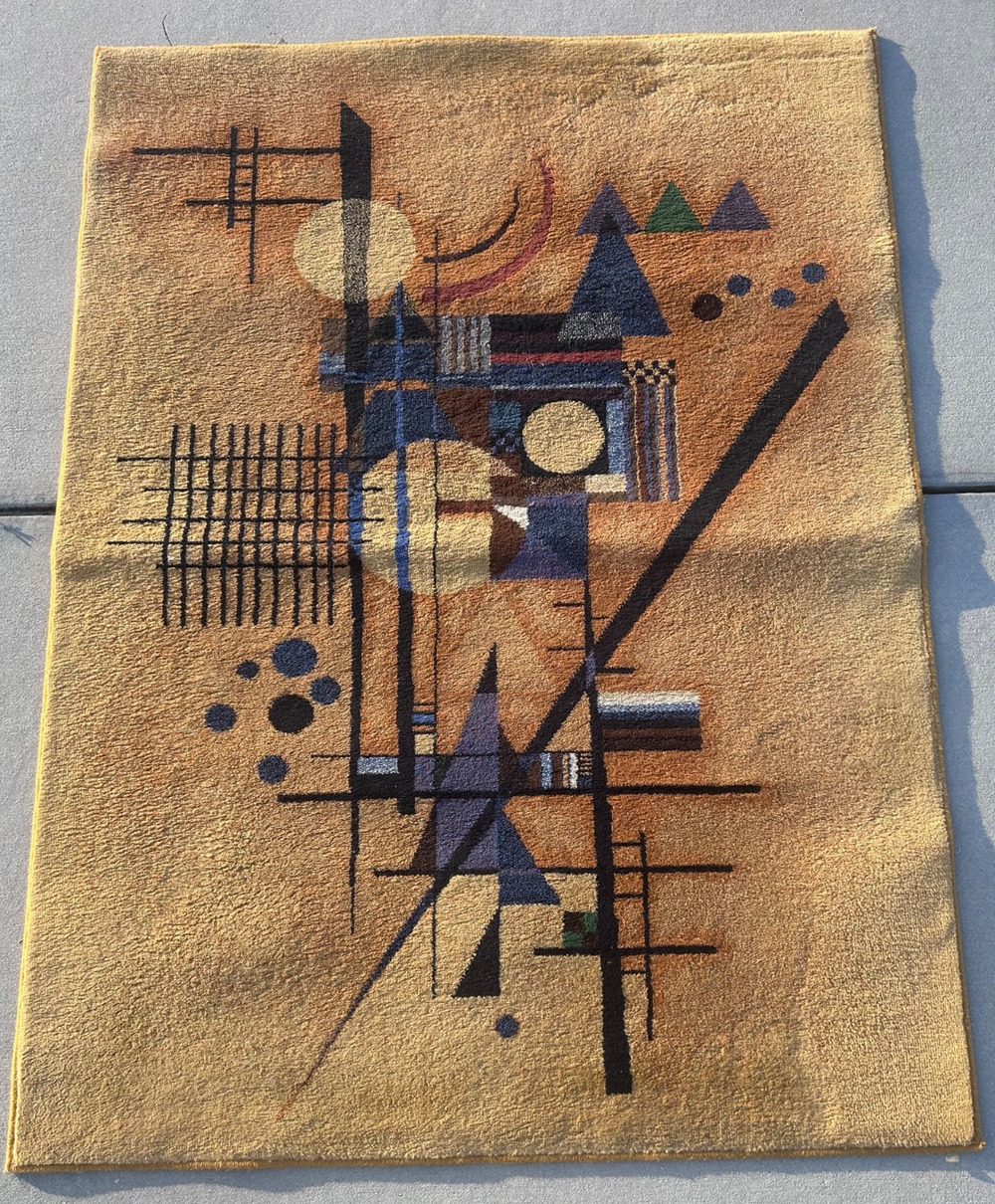 Machine Tufted Rug Abstract Design By Wassily Kandinsky's Hard is Soft Painting